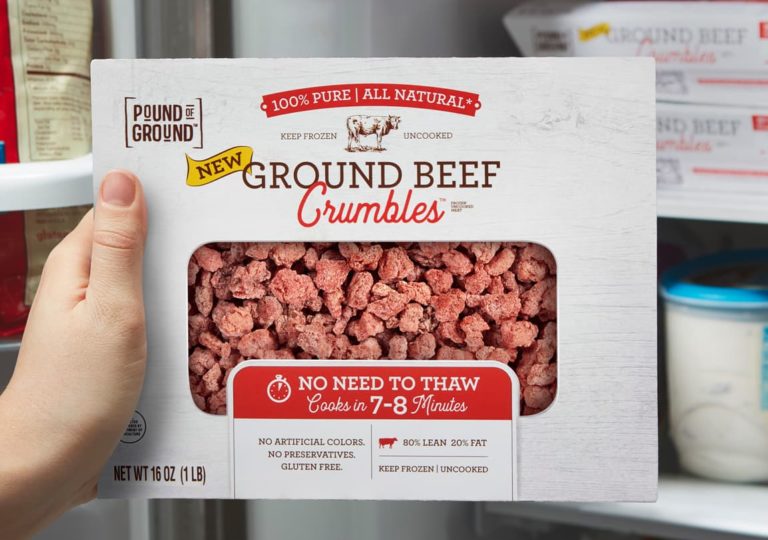 Pound of Ground Ground Beef Crumbles Frozen Uncooked Meat
