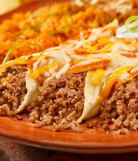 ground beef crumbles enchiladas