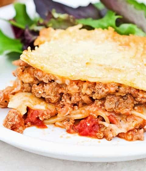 ground beef crumbles lasagna