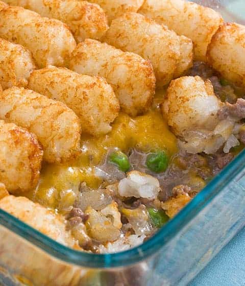 ground beef crumbles tater tot bake