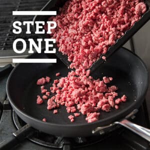 step one pound of ground beef