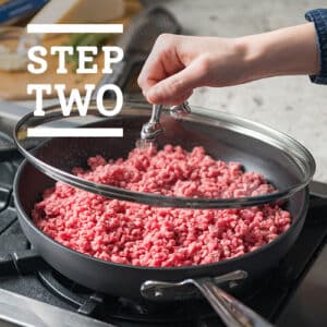 step two pound of ground beef